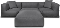 Feel Furniture - Binnen & Buiten bank - Odin - 3 persoonsbank - Grijs - Met Ottoman