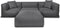 Feel Furniture - Binnen & Buiten bank - Odin - 3 persoonsbank - Grijs - Met Ottoman