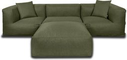 Feel Furniture - Binnen & Buiten bank - Odin - 3 persoonsbank - Groen - Met Ottoman