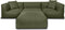 Feel Furniture - Binnen & Buiten bank - Odin - 3 persoonsbank - Groen - Met Ottoman