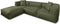 Feel Furniture - Binnen & Buiten bank - Odin - 3 persoonsbank - Groen - Met Ottoman