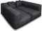 Feel Furniture - Binnen & Buiten bank - Odin - 5 Persoonsbank - Zwart - Met Hocker