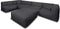 Feel Furniture - Binnen & Buiten bank - Odin - 5 Persoonsbank - Zwart - Met Hocker