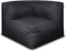 Feel Furniture - Binnen & Buiten bank - Odin - 5 Persoonsbank - Zwart - Met Hocker