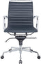 Feel Furniture - Lage design bureaustoel - Echt leer - Donkerblauw