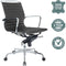 Feel Furniture - Lage design bureaustoel - Echt leer - Donkergrijs