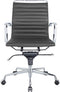 Feel Furniture - Lage design bureaustoel - Echt leer - Donkergrijs
