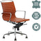 Feel Furniture - Luxe design bureaustoel van 100% rundleer - Lage rugleuning - Licht bruin