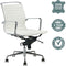 Feel Furniture - Luxe design bureaustoel van 100% rundleer - Lage rugleuning - Wit