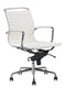 Feel Furniture - Luxe design bureaustoel van 100% rundleer - Lage rugleuning - Wit