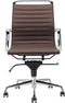 Feel Furniture - Luxe design bureaustoel van 100% rundleer - Lage rugleuning - Donker bruin
