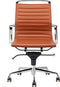 Feel Furniture - Luxe design bureaustoel van 100% rundleer - Lage rugleuning - Licht bruin