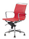 Feel Furniture - Luxe design bureaustoel van 100% rundleer - Lage rugleuning - Rood