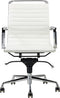 Feel Furniture - Luxe design bureaustoel van 100% rundleer - Lage rugleuning - Wit