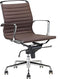 Feel Furniture - Luxe design bureaustoel van 100% rundleer - Lage rugleuning - Donker bruin