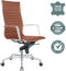 Feel Furniture - Luxe Executive bureaustoel van 100% rundleer - Hoge rugleuning – Licht bruin