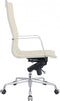 Feel Furniture - Luxe Executive bureaustoel van 100% rundleer - Hoge rugleuning – Creme