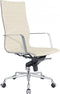 Feel Furniture - Luxe Executive bureaustoel van 100% rundleer - Hoge rugleuning – Creme