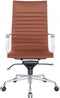 Feel Furniture - Luxe Executive bureaustoel van 100% rundleer - Hoge rugleuning – Licht bruin