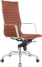 Feel Furniture - Luxe Executive bureaustoel van 100% rundleer - Hoge rugleuning – Licht bruin