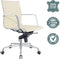 Feel Furniture - Luxe Executive bureaustoel van 100% rundleer - Lage rugleuning – Crème