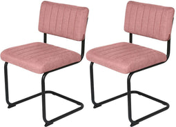 Feel Furniture - Luxe stoel - Ribbon - Zacht roze - Lichtrood - 2 stuks