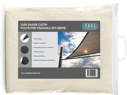 Feel Furniture - Schaduwdoek - Zonwering - Driehoek - 5 m - creme