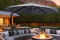 Feel Furniture - Toscano - Luxe Parasol - Roma - 3 Meter - Donkergrijs