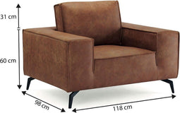 Feel Furniture - Weston - Sofa 1 Seat - Cognac