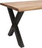 Feel Home - 180x90 Eettafel - Massief Boomstamblad Eiken - 5 cm dik - X Frame