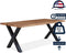 Feel Home - 180x90 Eettafel - Massief Boomstamblad Eiken - 5 cm dik - X Frame