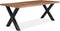 Feel Home - 200x100 Eettafel - Massief Boomstamblad Eiken - 5 cm dik - X Frame