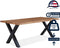 Feel Home - 220x100 Eettafel - Massief Boomstamblad Eiken - 5 cm dik - X Frame