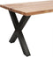 Feel Home - 240x100 Eettafel - Massief Glad Boomstamblad Eiken - 5 cm dik - X Frame