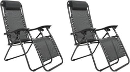 Feel Home - Buiten ligstoel - verstelbaar - Zwart - 2 stuks