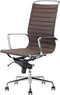 Feel Home - Hoge design bureaustoel - Echt leer - Donkerbruin