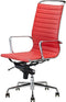 Feel Home - Hoge design bureaustoel - Echt leer - Rood