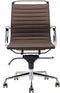 Feel Home - Lage design bureaustoel - Echt leer - Donkerbruin