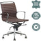 Feel Home - Lage design bureaustoel - Echt leer - Donkerbruin