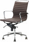 Feel Home - Lage design bureaustoel - Echt leer - Donkerbruin