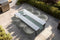 Feel Home - Luxe eettafel voor buiten - 200x90 cm - Met 6 kuipstoelen - MOSS Grey