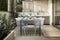 Feel Home - Luxe eettafel voor buiten - 200x90 cm - Met 6 kuipstoelen - Light Grey