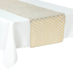 Fééric Lights and Christmas Kerst Loper - Tafelloper Art Deco - 40x200cm - Goud