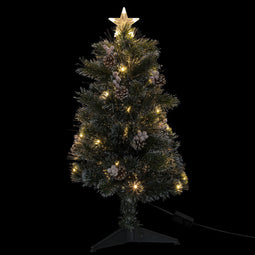Feeric lights and christmas Micro fiber kunst kerstboom -H90 cm - met decoratie en verlichting - kunstboom