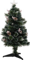 Feeric lights and christmas Micro fiber kunst kerstboom -H90 cm - met decoratie en verlichting - kunstboom