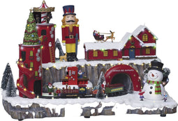 Fééric Lights and Christmas - Verlicht kerstdorp "Santa's workshop" met animatie & muziek/geluid