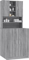 vidaXL - Wasmachinekast - bewekrt - hout - grijs - sonoma - eikenkleurig