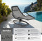 tectake® Ligstoel Toulon - Ergonomische Ligstoel met Schommelfunctie - Grijs