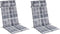 vidaXL - Stoelkussens - 2 - st - hoge - rug - ruitpatroon - oxford - stof - grijs