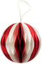 Papieren kerstbal - wit - rood- 12,7 cm - Boltze